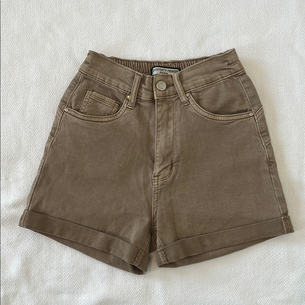 Red Seventy Premium High Rise Brown Stretchy Shorts XS